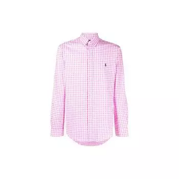 Polo Ralph Lauren SS22 клетчатая рубашка на пуговицах мужские рубашки розовые 710867327-004 L