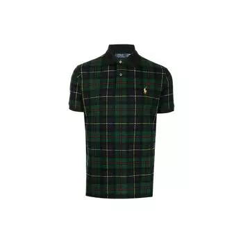 Polo Ralph Lauren SS22 клетчатая рубашка поло с коротким рукавом с вышитым логотипом, мужские топы, многоцветные 710853191-001 S