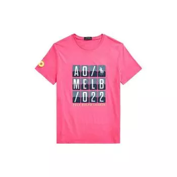 Polo Ralph Lauren SS22 Letter Print Crew Neck Short Sleeve T Shirt Men Tops Pink MNPOTSH1N821156-651 XS