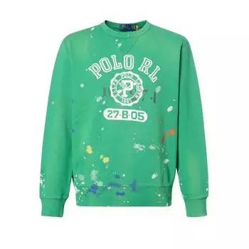 Polo Ralph Lauren Ss22 Логотип Буквы Цифры Печать Круглый вырез Пуловер Толстовка Мужская толстовка Зеленый 710865024-001 M