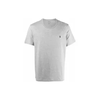 Polo Ralph Lauren Ss22 Логотип Принт Круглый вырез Пуловер Прямой крой Короткий рукав Футболка Мужские топы Серый 714844756-003 M