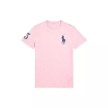 Polo Ralph Lauren SS22 Логотип Вышитый Круглый вырез Короткий рукав Футболка Мужская Топы Розовый MNPOTSH1N820543-650 XS