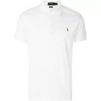 Polo Ralph Lauren SS22 Логотип Вышитый Однотонный Короткий Рукав Поло Рубашка Мужская Топы Белый 710685514-001 XL