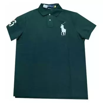 Polo Ralph Lauren SS22 Логотип Вышитый Пуловер Рубашка Поло с Коротким Рукавом Мужские Топы Зеленый 710697457-035 L