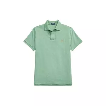 Polo Ralph Lauren SS22 Облегающая сетчатая однотонная футболка-поло с коротким рукавом Мужские топы Зеленый MNPOKNI1N821551-300 XS