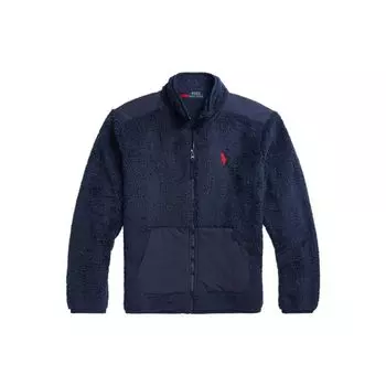 Polo Ralph Lauren SS22 однотонная флисовая куртка со стоячим воротником, мужские куртки темно-синего цвета MNPOKNI16821838-410 XS