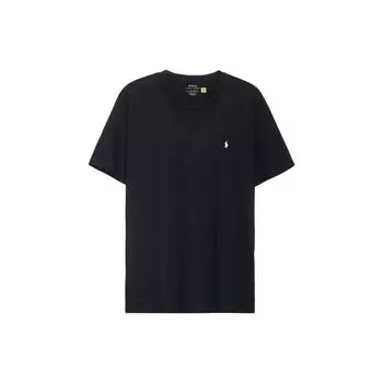 Polo Ralph Lauren Ss22 однотонная футболка с вышитым логотипом и коротким рукавом, мужские топы, черный цвет 714844756-001 S