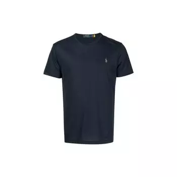 Polo Ralph Lauren Ss22 однотонная футболка с вышитым логотипом, круглым вырезом, повседневная футболка с коротким рукавом, женская футболка синего цвета 71086296-001 XS