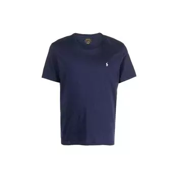 Polo Ralph Lauren Ss22 однотонная футболка с вышитым логотипом и коротким рукавом, мужские топы, синяя 714844756-002 XL
