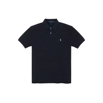 Polo Ralph Lauren SS22 Однотонная хлопковая рубашка-поло прямого кроя с коротким рукавом для мужчин, черный цвет 710680784-011 XL