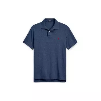 Polo Ralph Lauren SS22 Однотонная приталенная рубашка поло с вышитым логотипом, мужские топы, синяя MNPOKNI1N810210-E50 XS