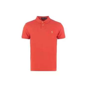 Polo Ralph Lauren SS22 Однотонная простая футболка-поло с коротким рукавом Мужские топы Красный 710680784-269 M
