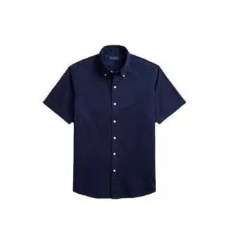 Polo Ralph Lauren SS22 Однотонная рубашка поло с коротким рукавом на пуговицах Мужские рубашки Темно-синего цвета MNPOWOV1N820497-410 XS