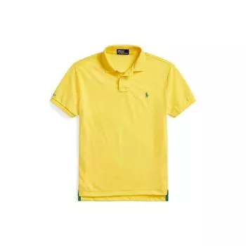 Polo Ralph Lauren Ss22 Однотонная рубашка поло с вышитым логотипом с коротким рукавом, мужские топы, желтый MNPOKNI1N821685-700 XS