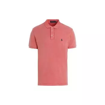 Polo Ralph Lauren SS22 Однотонная рубашка поло на трех пуговицах Мужские рубашки поло Розовый 710660897-031 XS