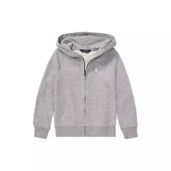 Polo Ralph Lauren Ss22 однотонная толстовка с вышитым логотипом на молнии для детей, серая CWPOKNIG6810264-D86 XL