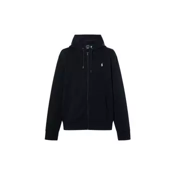 Polo Ralph Lauren Ss22 однотонная толстовка с вышитым логотипом на молнии, мужская верхняя одежда, черная 710652313-001 L