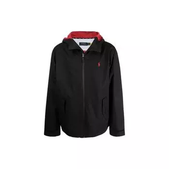 Polo Ralph Lauren SS22 однотонная удобная водонепроницаемая куртка с капюшоном на молнии для мужчин, черная 710861091001BLACK M