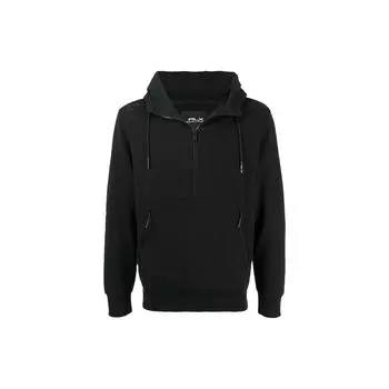 Polo Ralph Lauren Ss22 однотонный логотип с принтом воротник-молния капюшон длинный рукав толстовка мужская толстовка черный 784850714-001 S