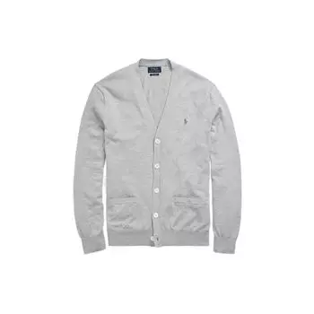 Polo Ralph Lauren SS22 однотонный однобортный свитер с V-образным вырезом и длинными рукавами, мужской свитер, серый MNPOSWE16810078-F16 XL