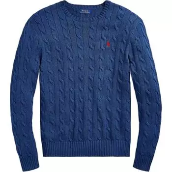 Polo Ralph Lauren SS22 Однотонный вышитый логотип, свитер с длинным рукавом, мужской свитер, синий 710686746-039 L