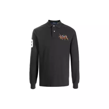 Polo Ralph Lauren Ss22 Polo Pattern Вышитая рубашка поло с длинным рукавом Мужские топы Серый 710814438-006 XS