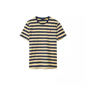 Polo Ralph Lauren SS22 Полосатая футболка с круглым вырезом и коротким рукавом Мужские футболки Желтые 710803479-013 XXL
