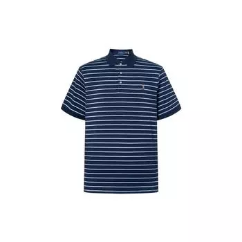 Polo Ralph Lauren SS22 Полосатая повседневная рубашка поло с коротким рукавом Мужская рубашка поло Синий 710729647-007 XXL