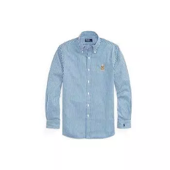 Polo Ralph Lauren Ss22 Полосатая рубашка с длинным рукавом Мужские рубашки синего цвета MNPOWOV16822165 XL