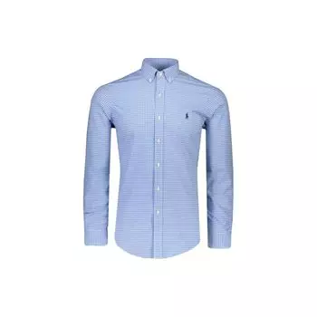 Polo Ralph Lauren Ss22 синяя и белая клетчатая рубашка с длинным рукавом мужские рубашки светло-голубые 832480-004СИНЯЯ/БЕЛАЯ КЛЕТКА S