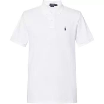 Polo Ralph Lauren SS22 Solid Logo Вышитый Повседневный Рубашка Поло с Коротким Рукавом Мужские Топы Белый 710707434003 S