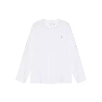 Polo Ralph Lauren Ss22 Solid Logo Вышитый круглый вырез длинный рукав футболка мужские топы белый 714844759-004 XXL