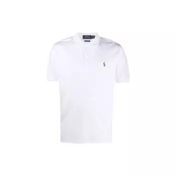 Polo Ralph Lauren SS22 Solid Plain Knit Polo Shirt Short Sleeves Men tops White 710713130-003 M