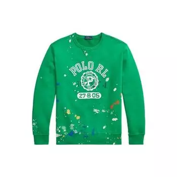 Polo Ralph Lauren SS22 Splash Logo Print Crew Neck Long Sleeve Sweatshirt Men Sweatshirt Green MNPOKNI16821991-300 S