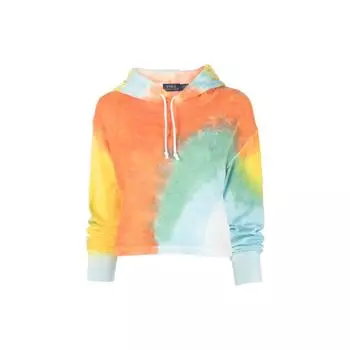 Polo Ralph Lauren SS22 Tie-Dye Print Hooded Pullover Long Sleeve Hooded Hooded Hoody Long Sleeves Hoody Womens Hoody Multicolor 211863311001 M