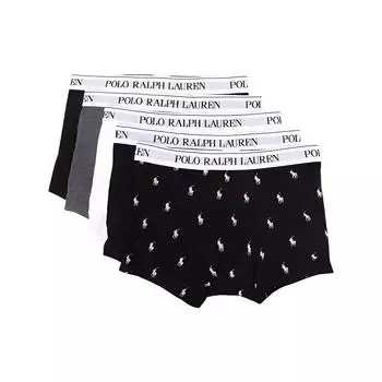 Polo Ralph Lauren SS22 Трусы-боксеры с полосатым принтом логотипа по всей поверхности, 5 штук, мужское нижнее белье 714864292-004 L