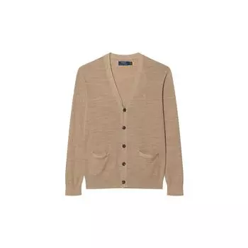 Polo Ralph Lauren Ss22 V-образный вырез однобортный однотонный кардиган мужские кардиганы коричневый MNPOSWE16821040-250 S