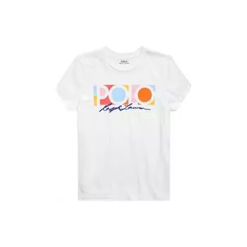 Polo Ralph Lauren Ss22 Вышитый Логотип Однотонная Вязаная Футболка с Коротким Рукавом Женские Топы Белый WMPOKNINCU20281-100 XS