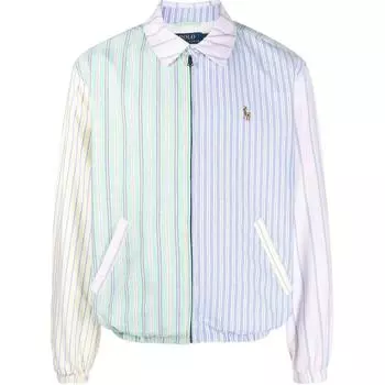 Polo Ralph Lauren Ss23 Bayport Logo Embroidered Striped Zip Jacket Men Jackets Light-Blue 710898151001 M