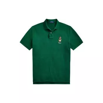 Polo Ralph Lauren SS23 Bear Letter Logo вышитая рубашка поло с коротким рукавом мужские топы зеленые MNPOKNI1N820602-300 S