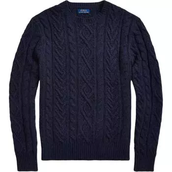 Polo Ralph Lauren Ss23 Cable Knit Solid Long Sleeve Sweater Men sweater Navy-Blue 710919988-002 XL