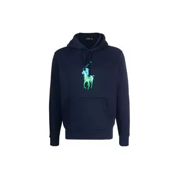 Polo Ralph Lauren SS23 Градиентный логотип Печатный свитер с капюшоном Длинный рукав Толстовка Мужская толстовка Темно-синий 710890948-001 S