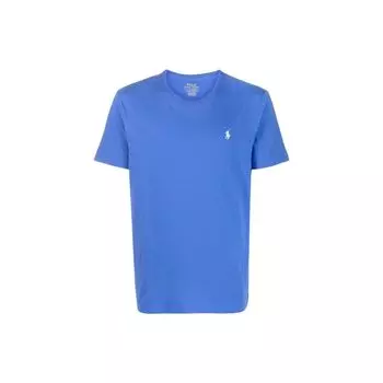 Polo Ralph Lauren SS23 Хлопковая футболка с коротким рукавом с вышивкой логотипа Мужской Топ Сапфирово-синий 710671438-288 L