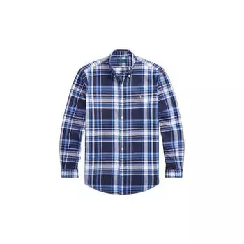 Polo Ralph Lauren Ss23 клетчатая вышитая однобортная рубашка с длинным рукавом мужские рубашки синего цвета MNPOWOV16822717-999 XS