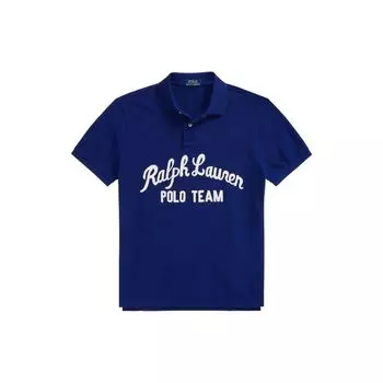 Polo Ralph Lauren SS23 Letter Embroidery Slim Fit Polo Shirt Short Sleeve Polo Shirts Navy-Blue 710835793-001 XS