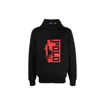 Polo Ralph Lauren Ss23 Letter Logo Pattern Printed Hoodie Men Hoodies Black 710909595-001 XL