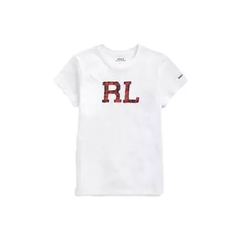 Polo Ralph Lauren SS23 Letter Pattern Crew Neck Short Sleeve T Shirt Men Tops White 211886930-001 M