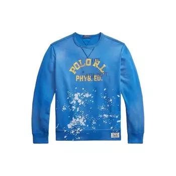 Polo Ralph Lauren SS23 Letter Print Casual Celebrity Neck Long Sleeve Hooded Men sweatshirt Blue 710905373-001 M