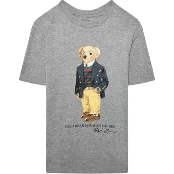 Polo Ralph Lauren SS23 Logo Bear Print Casual Crew Neck Short Sleeve T Shirt Men T Shirts Gray 710852300-024 XL