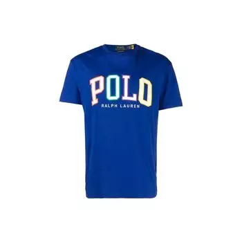 Polo Ralph Lauren Ss23 Логотип Круглый вырез Короткий рукав Футболка Мужская Футболка Синяя 710890804-003 M